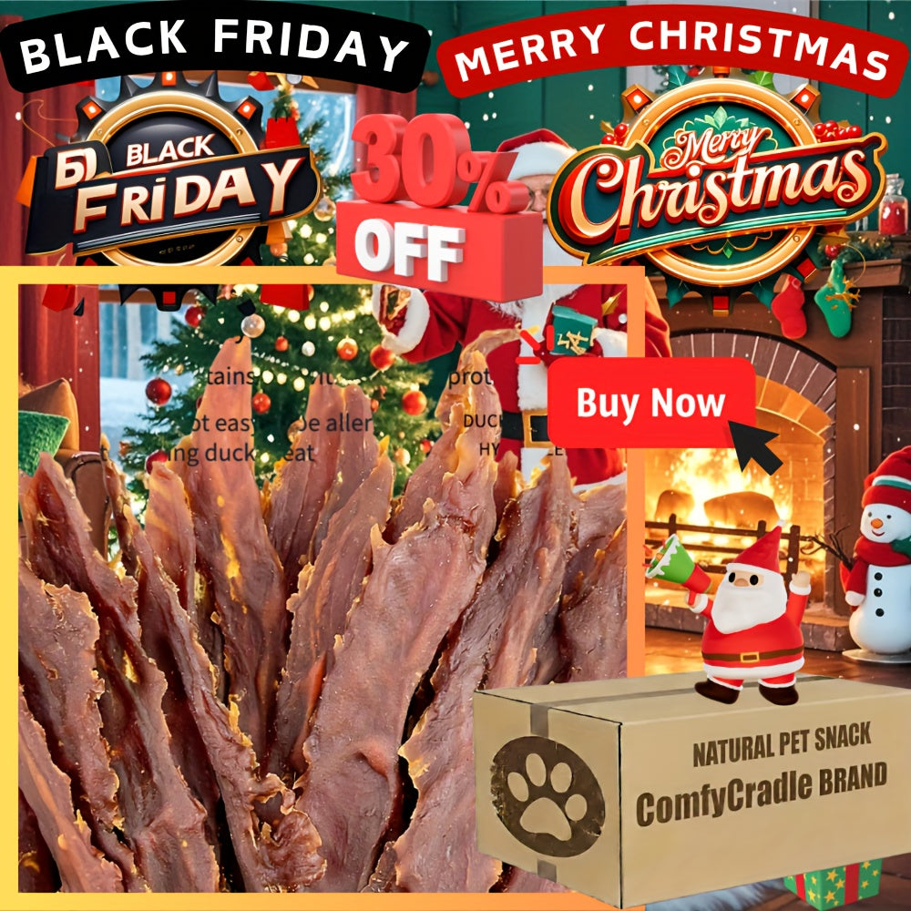 Duck Jerky Dog Treats 3-Pack, Three 200g Bags of Chewy Duck Meat Strips for Training Rewards and Daily Snacks for Small, Medium and Large Dogs