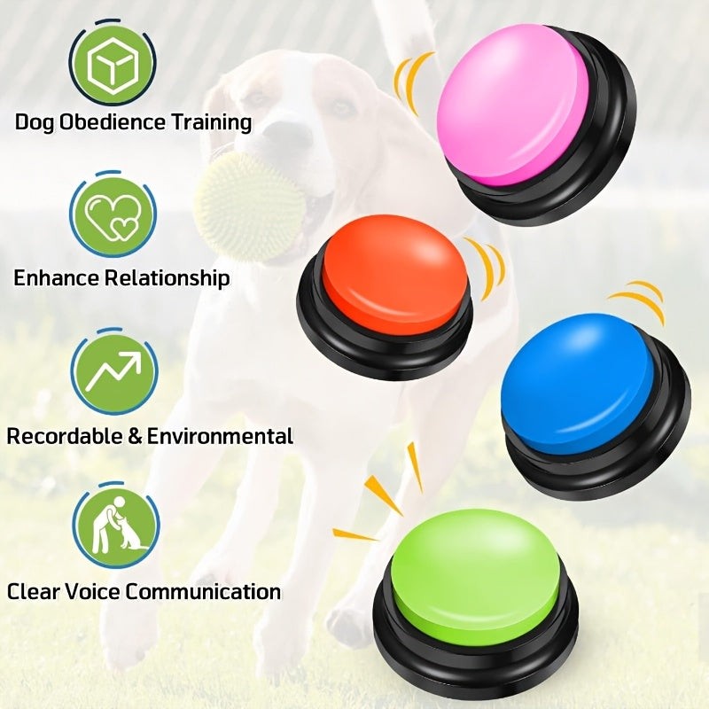 Dog Communication Buttons with Easy-Clean Training Mat for Supervised Talking Button Practice, Model 001 or 002, Batteries Not Included