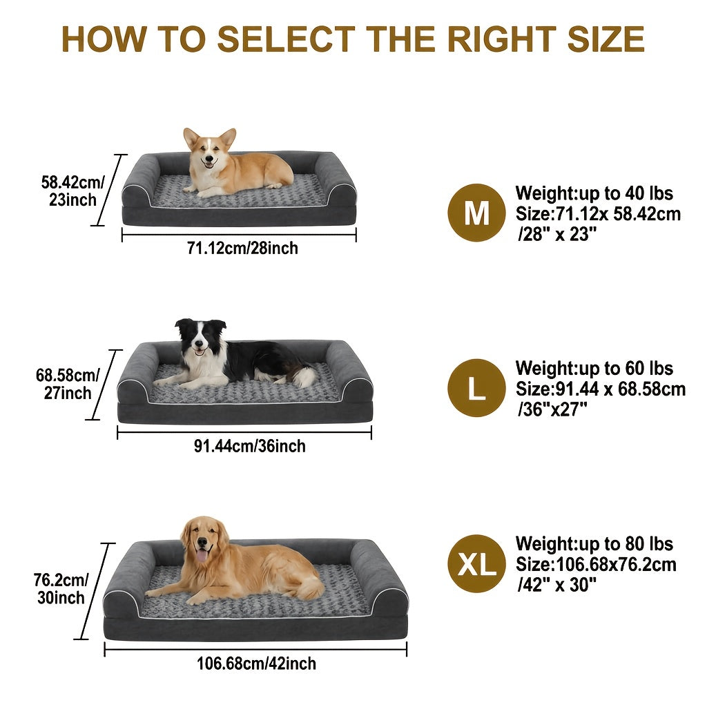 Orthopedic Dog Crate Bed for Extra Large Dogs with Removable Washable Cover, S to XXXXL Size Options for Everyday Indoor Rest