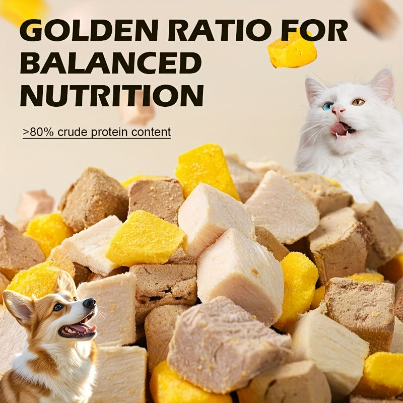 Freeze-Dried Dog Treat Mix, 150g / 5.29oz Beef Liver, Chicken and Egg Yolk Triple Combo for Supervised Training Rewards and Everyday Snacks