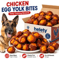 Meat Wrapped Egg Yolk Dog Treats, Chicken or Duck Flavor Chewy Reward Bites in 115g, 255g and 510g Options for Supervised Training and Snack Time