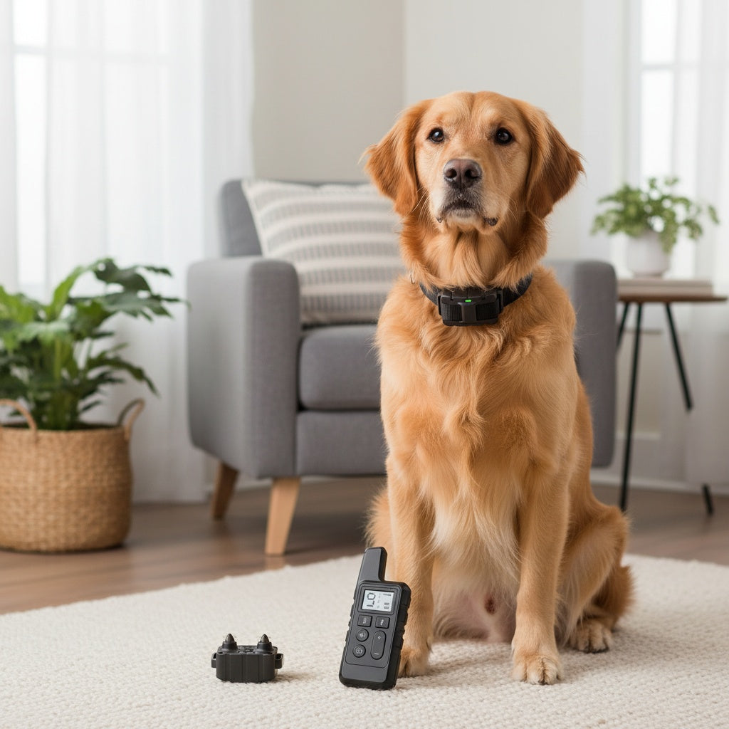 Dog Training Collar with 9-Level Adjustment, Rechargeable Remote E Collar with Tone, Vibration and Static Stimulation Modes in Red or Black