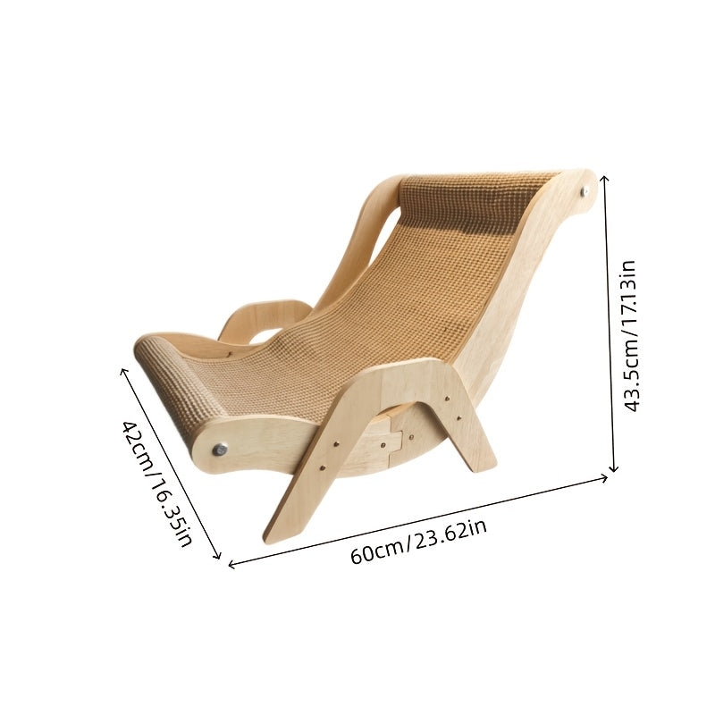 Cat Scratcher Sofa Lounger, Integrated Cat Scratching Board and Lounge Chair for Indoor Scratching, Stretching and Rest, Large or Small