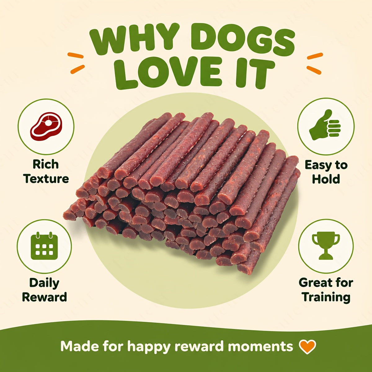 Beef Strip Dog Treats with 80g Beef or 80g Chicken + 80g Air-Dried Beef Options for Supervised Snack Time, Everyday Training Rewards and Travel Treat Breaks