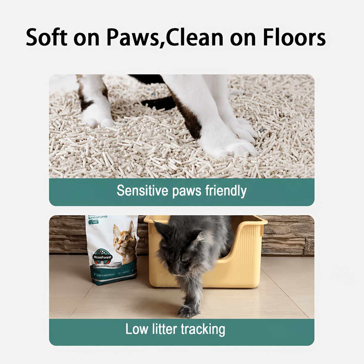 Tofu Blend Cat Litter 6 Pack, 33 lb Listed Weight, Quick-Clumping Low-Dust Kitty Litter with Odor Control for Everyday Indoor Litter Box Care