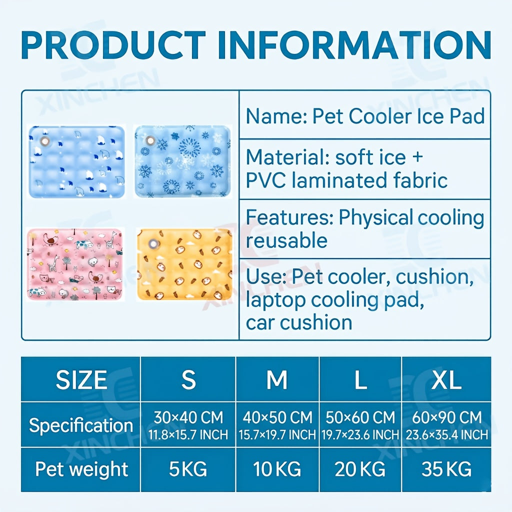 Dog Gel Cooling Pad for Summer, Extra Large Self-Cooling Pet Mat for Indoor Floors, Outdoor Resting Spots, Crates and Car Seats