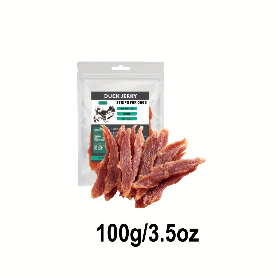 Duck Meat Dog Treat Strips, Dehydrated Jerky Snacks in 100g, 600g and 900g Options for Small and Large Dogs, Training Rewards and Daily Treat Time
