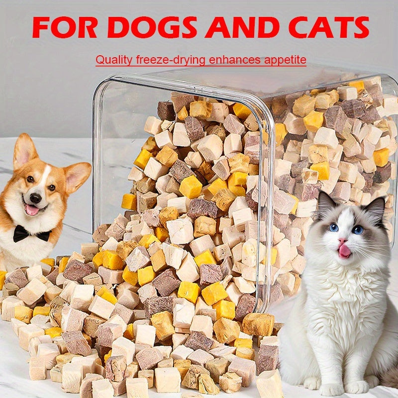 Freeze-Dried Dog Treat Mix, 150g / 5.29oz Beef Liver, Chicken and Egg Yolk Triple Combo for Supervised Training Rewards and Everyday Snacks
