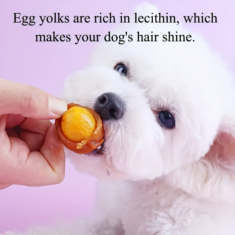 Egg Yolk Wrapped Dog Treats with Chicken or Duck Options, 3.5oz or Piece-Count Packs for Supervised Training Rewards and Everyday Snack Time