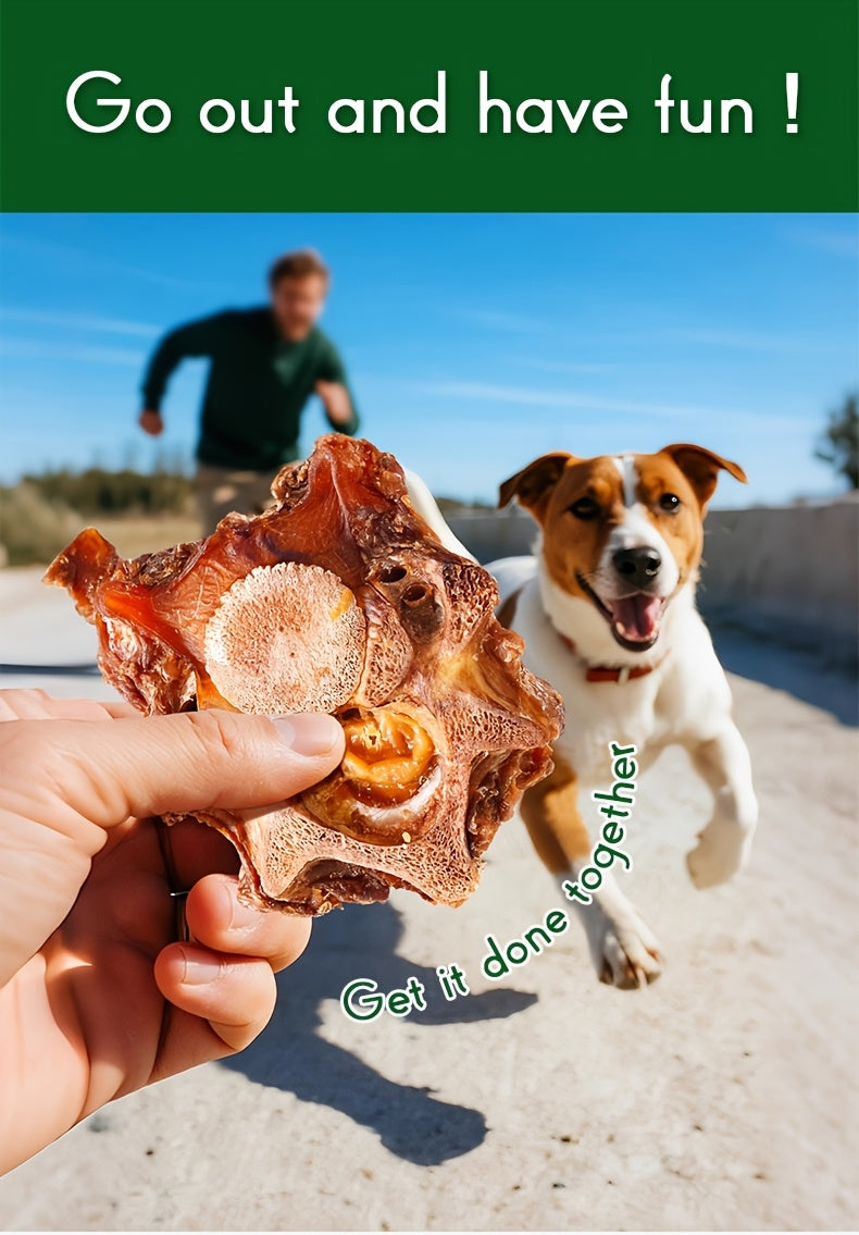 Beef Backbone Dog Chew Treat, 100g Pet Bone Snack for Supervised Chewing Sessions, Everyday Reward Routines and Holiday Dog Gift Baskets