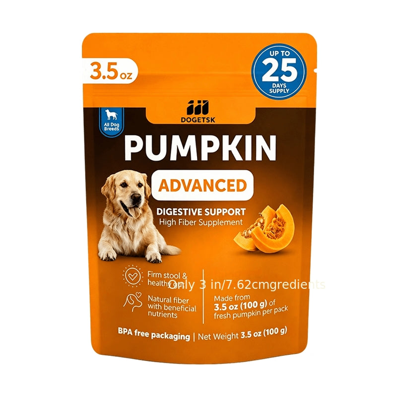 Pumpkin Fiber Supplement for Dogs, 3.5 oz (100g) Digestive Care Supplement for Canine Feeding Routines and Everyday Nutritional Support