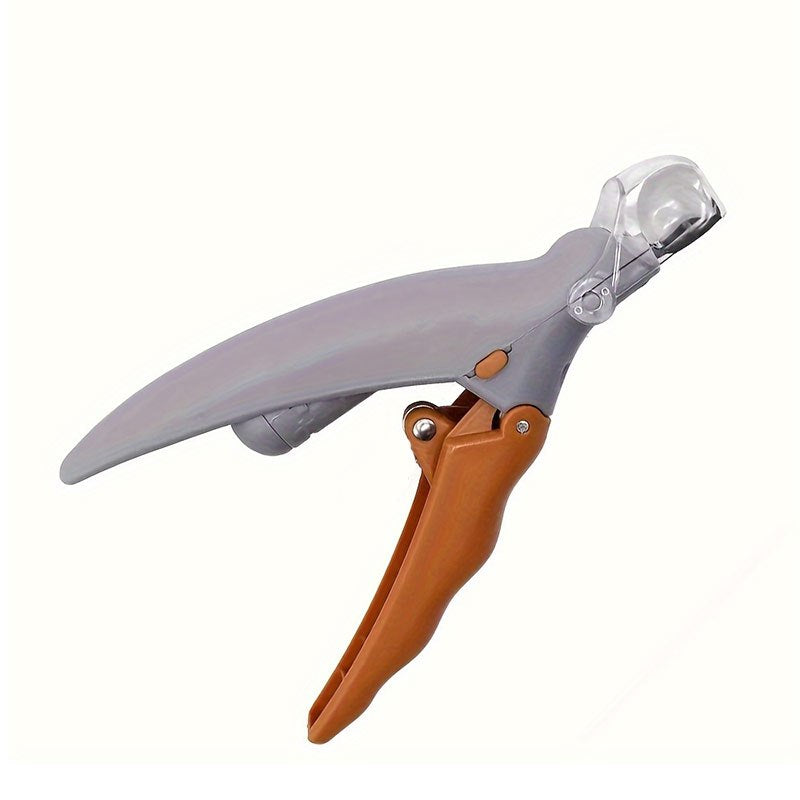 Ergonomic Dog Nail Clippers with LED Light, Non-Slip Textured Handle in Orange and Grey for Controlled At-Home Pet Claw Trimming and Grooming
