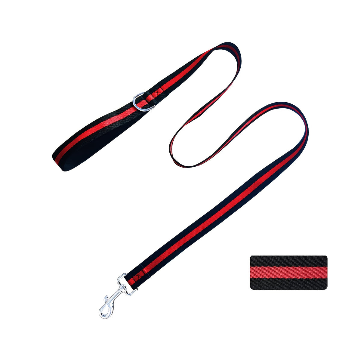 5 Foot Reflective Dog Leash with Padded Handle, 1 Inch Wide Flat Walking Lead for Medium and Large Dogs, Daily Walks and Training in Six Colors