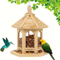 Wooden Hanging Bird Feeder for Outdoors, 1-Piece Wood Bird Feeding Station for Balcony, Patio and Garden Backyard Birdwatching