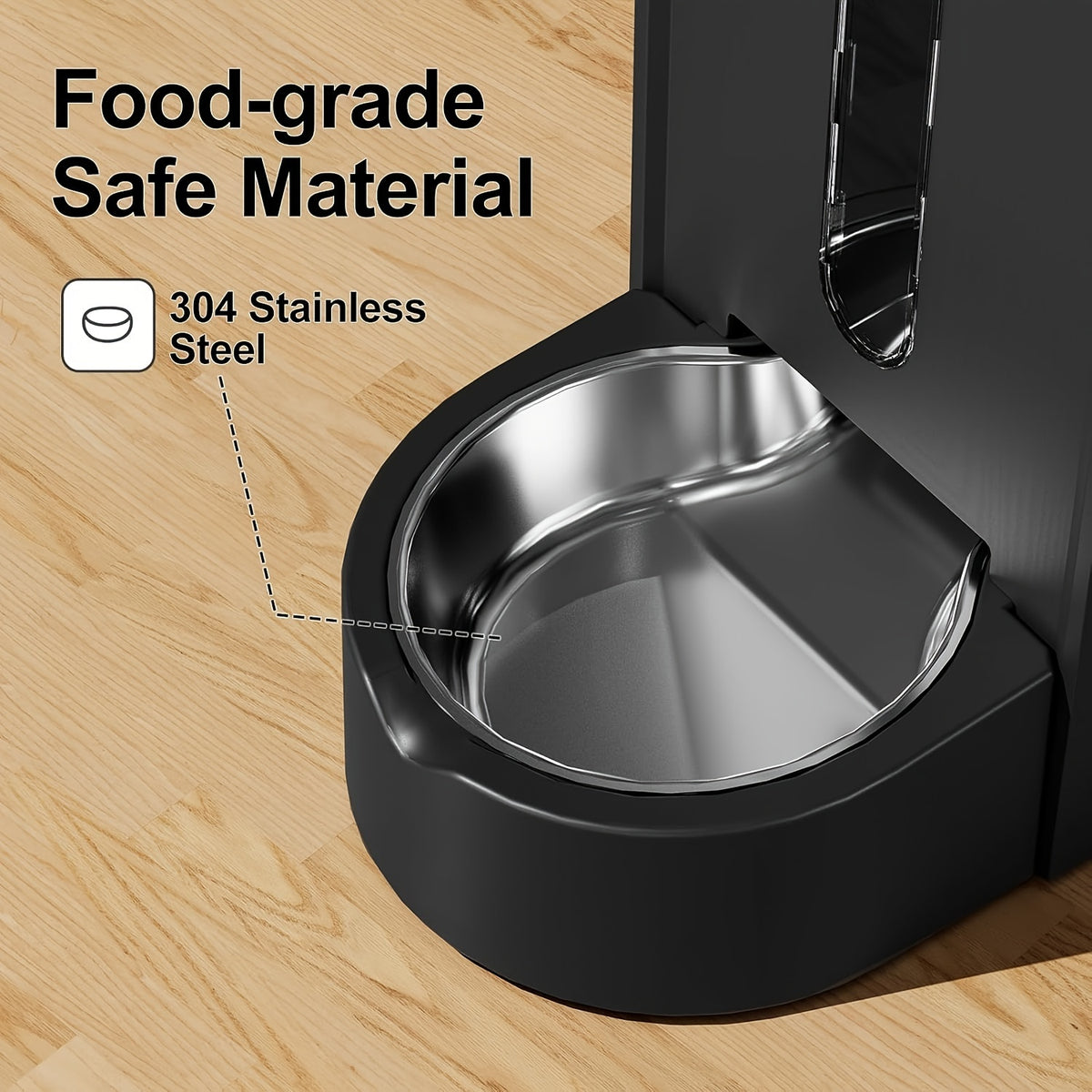 3L Gravity Pet Feeder and Water Dispenser for Cats and Dogs, Stainless Steel Design Without Battery, Black Gray or Blue for Daily Home Care