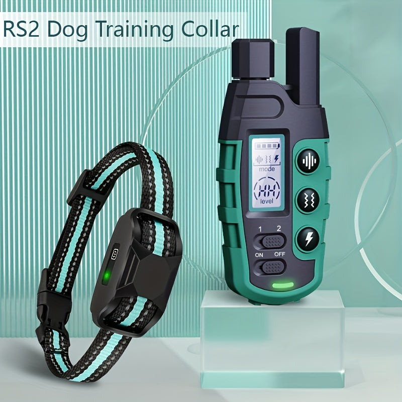 Remote Dog Training Collar 2800ft, Green 2-Dog Option with Vibration and Static Stimulation Modes for Supervised Training Sessions