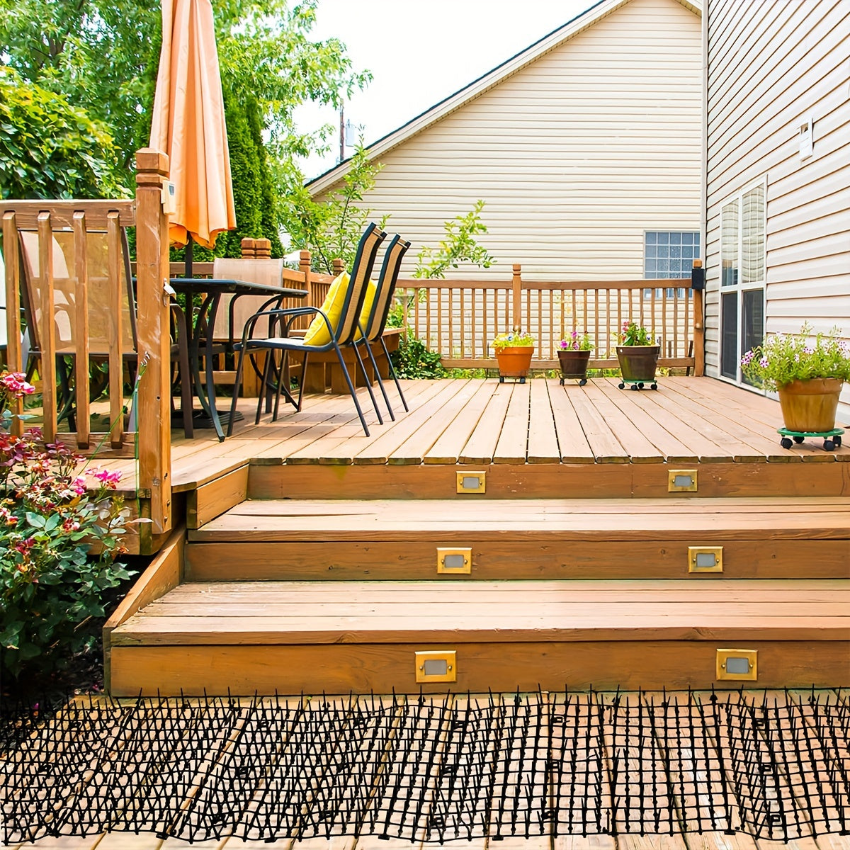 Cat Deterrent Mat with Spikes, 2-Pack Garden Anti-Digging Barrier Strips for Indoor and Outdoor Cat Boundaries and Restricted Areas