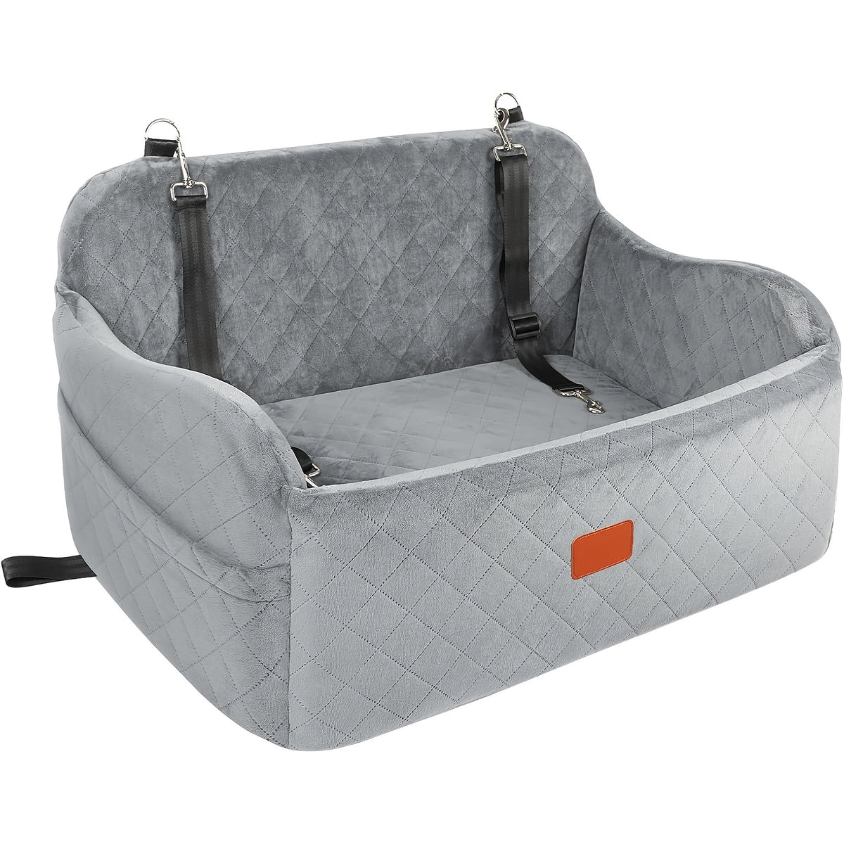 Dog Car Seat with Seat Belt Pass-Through, Memory Foam Pet Travel Bed with Removable Washable Design and Adjustable Straps in Medium and Large Options
