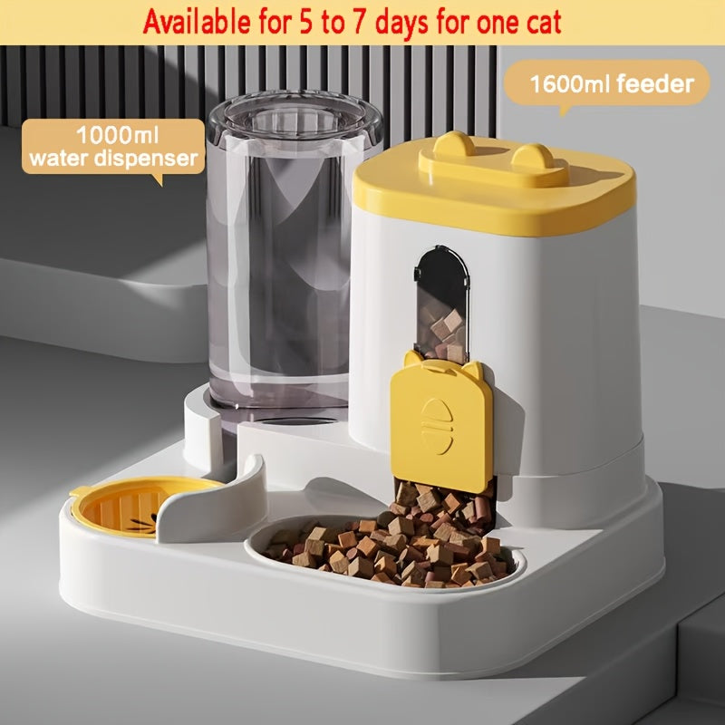 Cat Feeding Station with Food and Water Dispenser Options, Colorful Pet Feeder or Rolling Ball Slow Feeder Bowl for Everyday Indoor Meals
