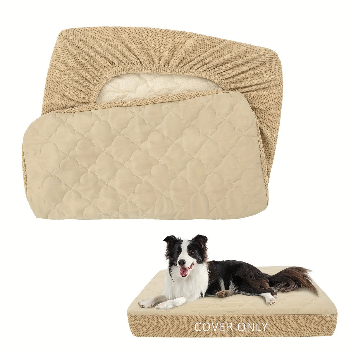 Dog Bed Replacement Cover, Washable Puppy Bed Cover Only in 30x20x6, 41x29x6 or 48x30x6 Inch Options for Compatible Pet Beds, No Insert Included