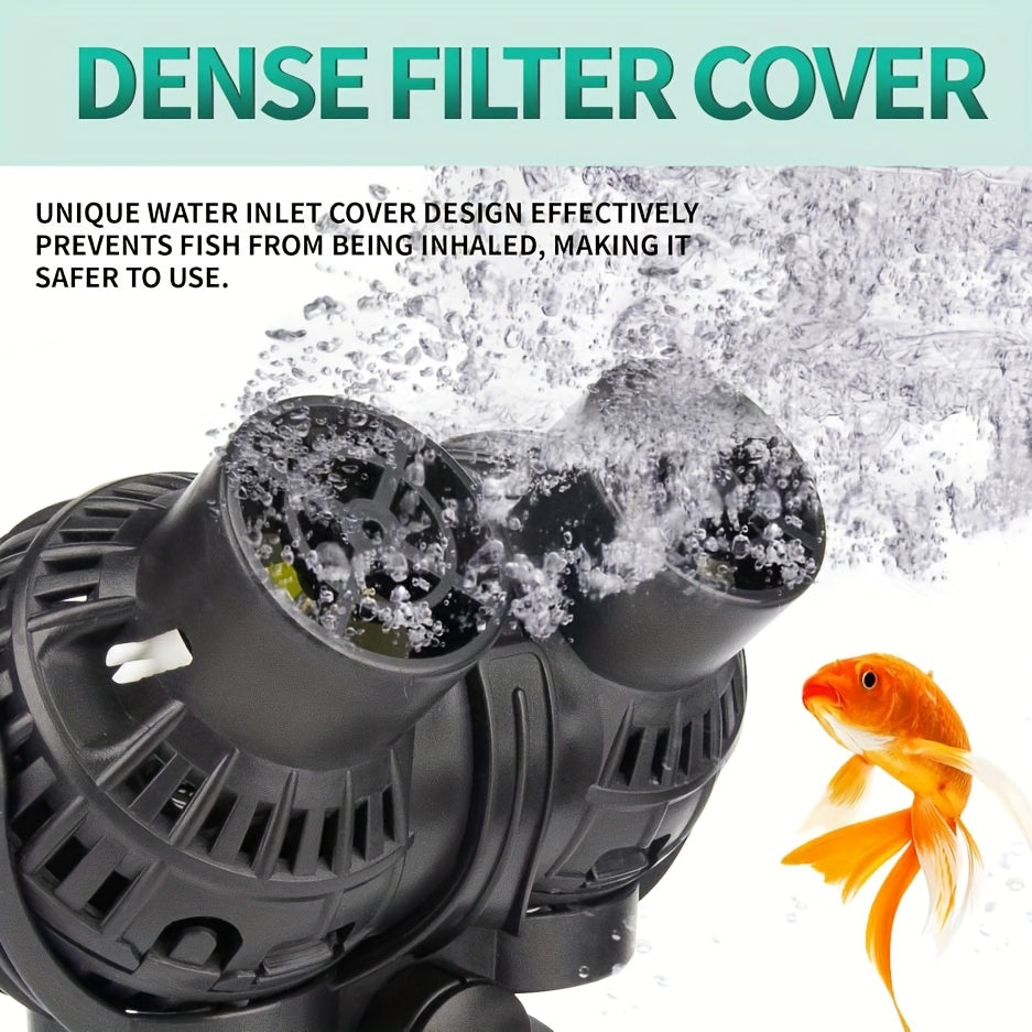 Aquarium Wave Maker with Dual 180° Adjustable Heads, Magnetic Mount Circulation Powerhead for 55–125 Gallon Freshwater and Saltwater Reef Tanks