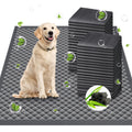 XXL Charcoal Puppy Pads 40 Count, 32 x 48 or 32 x 56 Inch Absorbent Dog Pee Pads with Odor Control, PE Backing and Grip Tabs