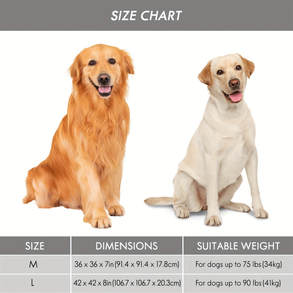 Round Orthopedic Dog Bed for Large Dogs, Dual-Layer Pet Lounger with Washable Cover and Non-Slip Bottom, 36 or 42 Inch in Two Colors
