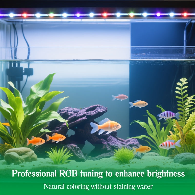USB Aquarium LED Light Bar with Double-Row RGBW Illumination, Decorative Fish Tank Lighting in 14.96 and 18.90 Inch Options, No Battery