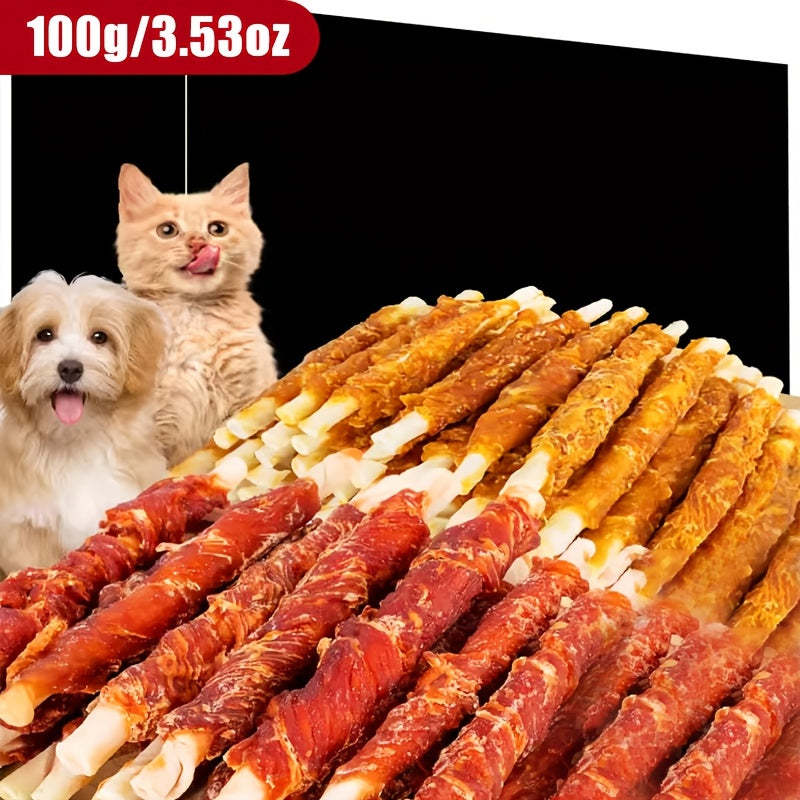 Dog Chew Sticks with Chicken and Duck Wraps, Mixed Rawhide Roll Treat Combo for Supervised Chewing, Occasional Rewards and Dog Owner Gift Baskets