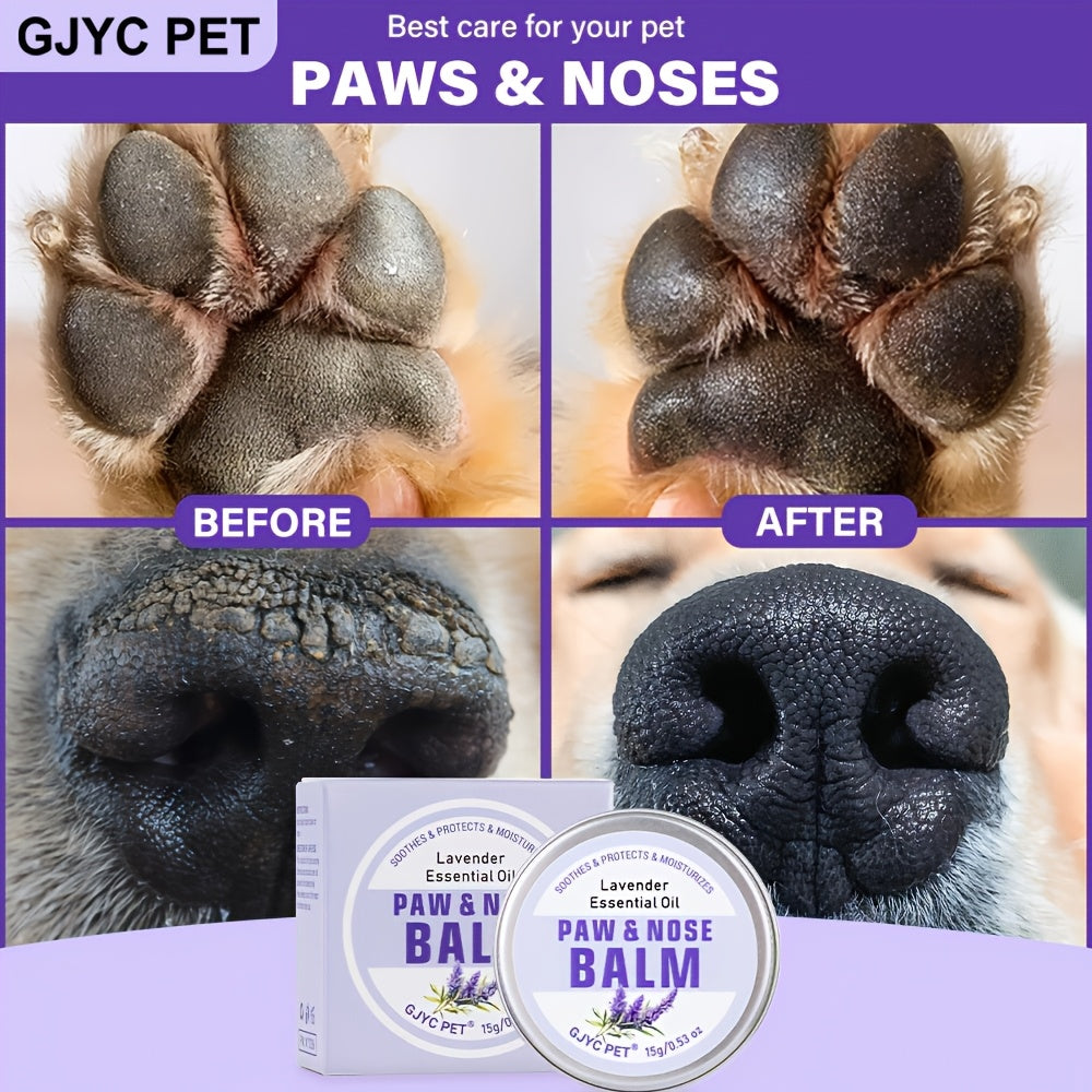 Dog Paw and Nose Balm, Lavender-Scented 15g Moisturizing Pet Grooming Care for Dry Paws and Noses, Everyday At-Home Care Routine