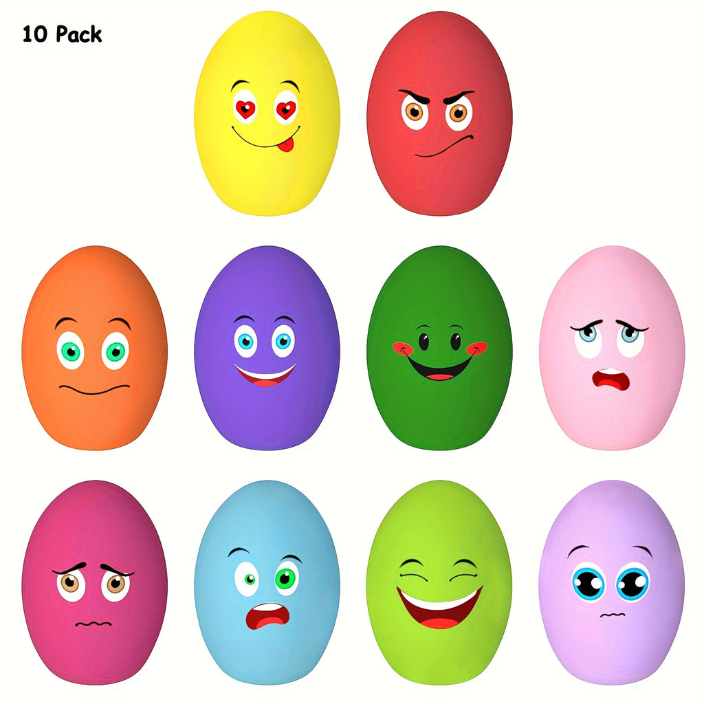 Squeaky Egg Dog Balls 10 Pack for Puppies and Small Dogs, Bouncy Oval Fetch Toys That Float for Supervised Chase and Water Play, No Batteries Needed