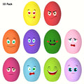 Squeaky Egg Dog Balls 10 Pack for Puppies and Small Dogs, Bouncy Oval Fetch Toys That Float for Supervised Chase and Water Play, No Batteries Needed