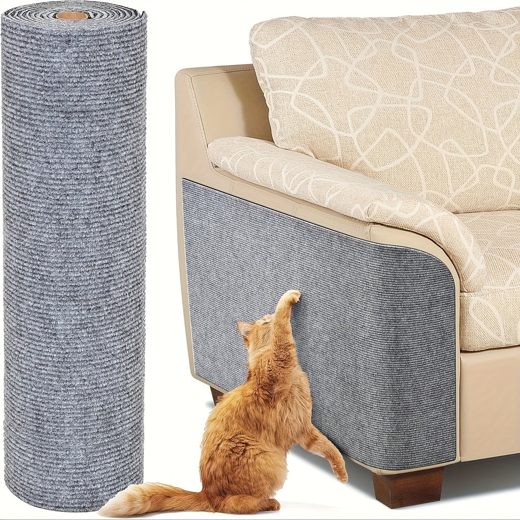 Indoor Cat Scratching Pad with Self-Adhesive Backing, Sofa and Wall Protection Scratcher for Cat Activity Areas in Dark Gray, Black or Light Grey