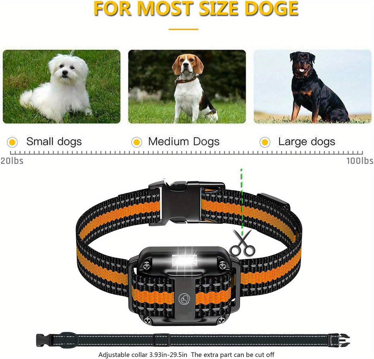 Dog Training Collar with LED Function, Beep, Vibration and Static Stimulation Modes for Supervised Sessions, Available in 1, 2 or 3 Dog Options