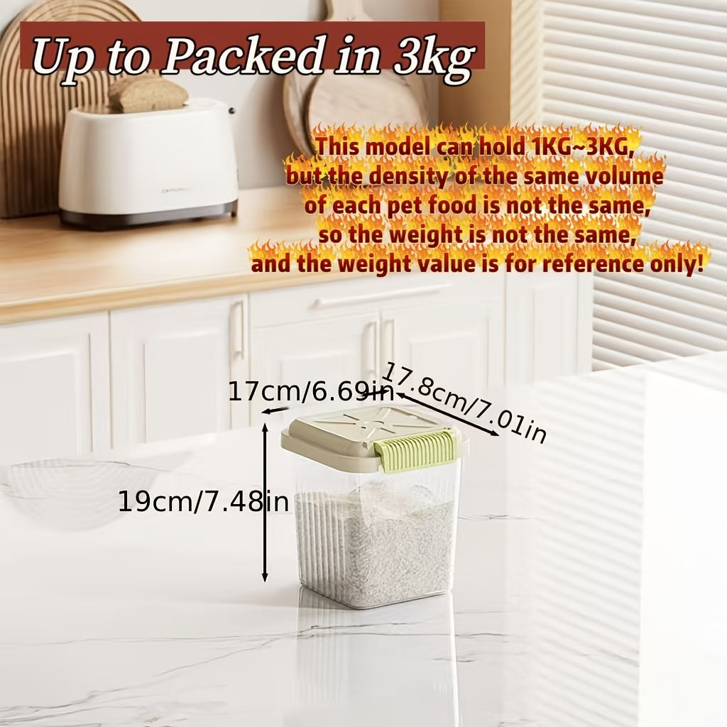 Pet Food Storage Bin with Locking Lid and Scoop, Airtight Dry Dog and Cat Food Container in 6.6 to 55.12 lb Options for Kitchen Pantry Organization
