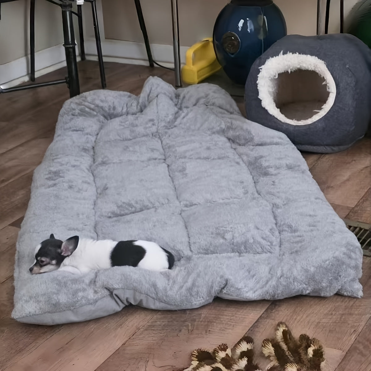 Plush Dog Pad in Gray, Soft Pet Resting Mat with Mini, Large, XLarge and XXL Options up to 70.87 x 35.43 Inches for Cozy Everyday Home Lounging