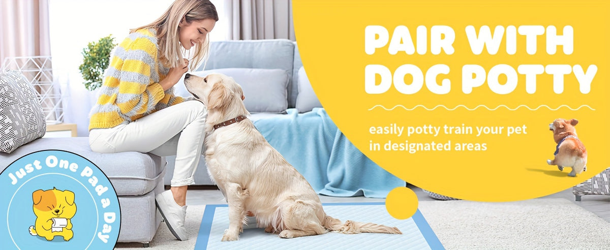 Dog Pee Pads in Blue, 100 Count XL 34 x 28 Inch Disposable Puppy Potty Training Pads with Absorbency, Leak Protection and Odor Control for Indoor Use