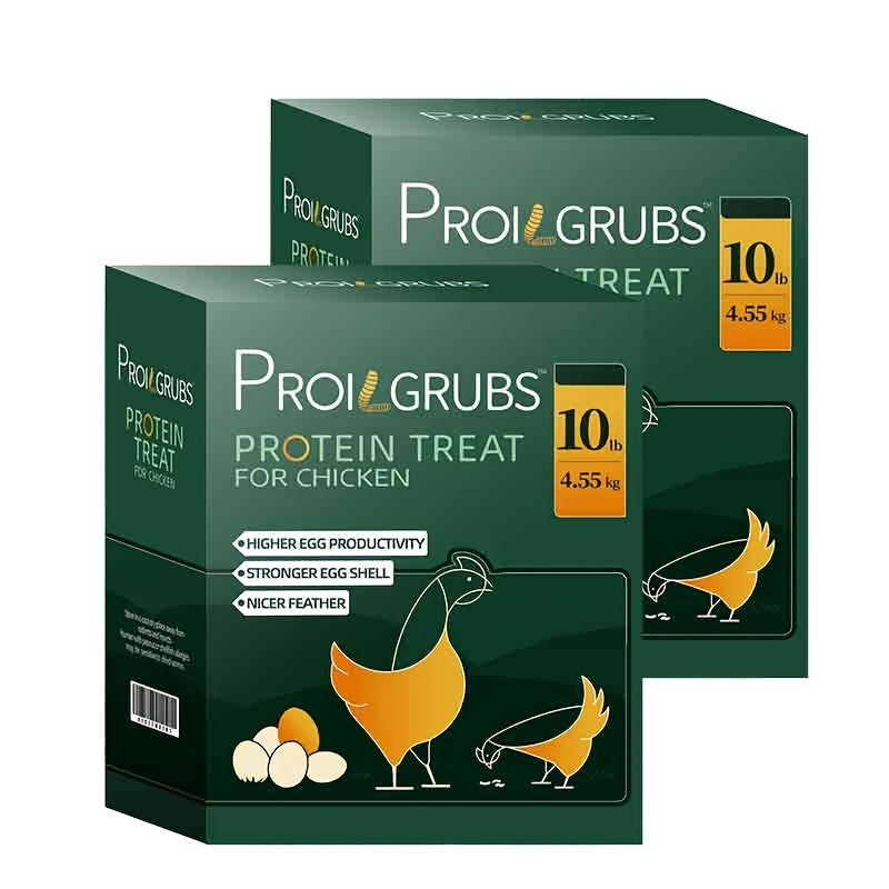 Chicken Treats with Dried Black Soldier Fly Larvae, Protein-Rich BSFL Grubs for Backyard Poultry and Wild Bird Feeding, Six Pack Sizes from 5 to 33 lb