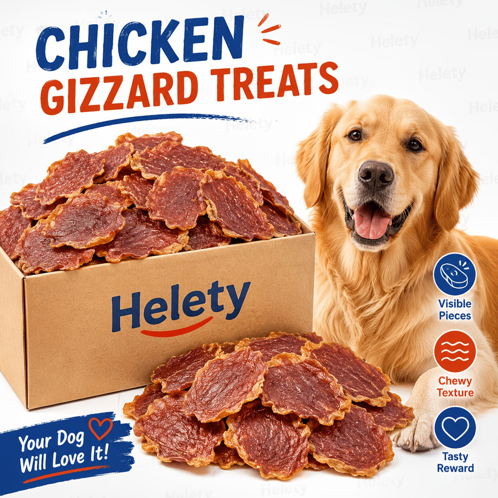 Chicken Gizzard Jerky for Dogs 7.05 oz, Grain-Free High-Protein Dog Treat Slices with No Artificial Flavors for Positive-Reward Training
