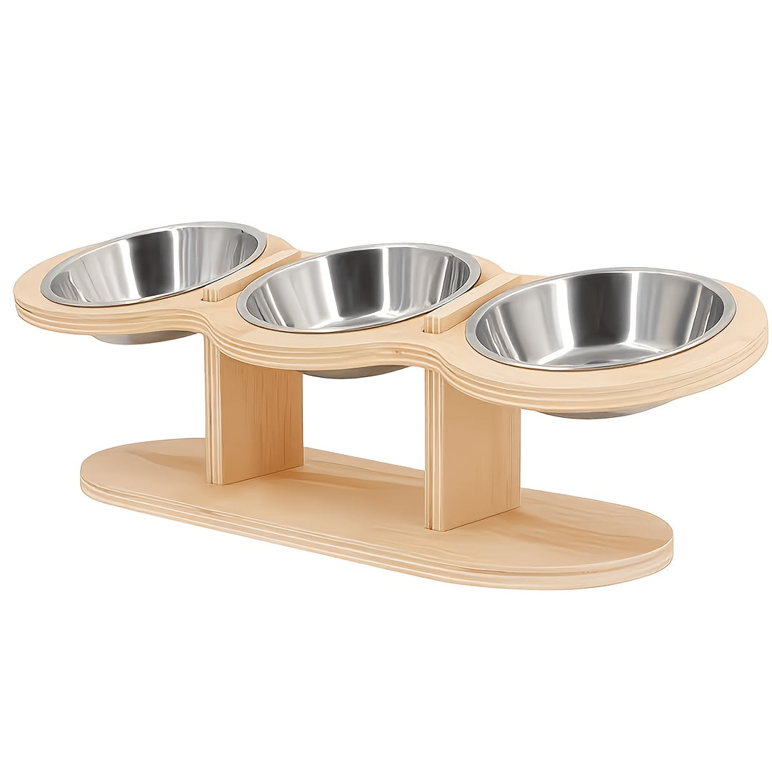 Elevated Cat Bowl Set with Spoon Option, Stainless Steel Food and Water Bowls on Stand for Cats, Kittens, Puppies and Small Pets at Home