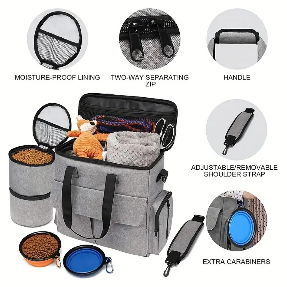 Dog Treat Pouch with Zip Closure, Large Capacity Nylon Training Reward Bag for Daily Walks, Outdoor Practice and Camping Adventures