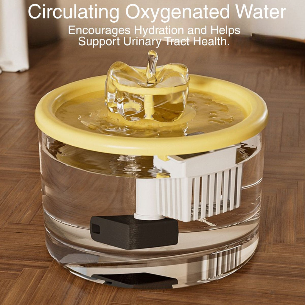 1.5L Cat Water Fountain with Filter Pad, Quiet USB Powered Automatic Pet Drinking Dispenser with Clear Reservoir for Cats and Small Dogs