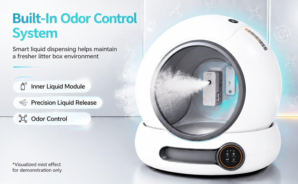 Self-Cleaning Cat Litter Box 17.17 Gallon Space, White Automatic Cat Toilet with Litter Bag for Everyday Indoor Cat Care, Without Battery