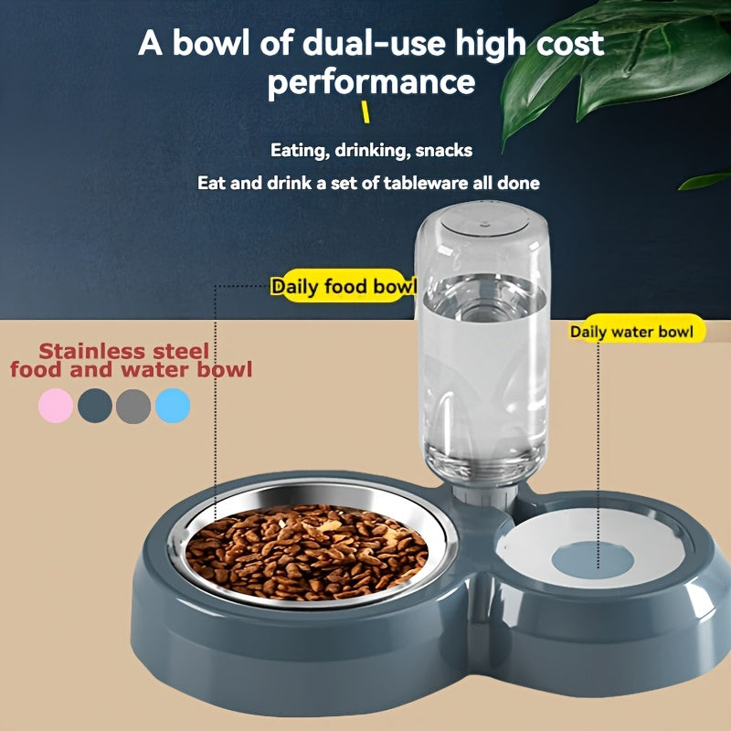 Cage Mounted Pet Feeder and Water Dispenser, Hanging Gravity Food and Water Bowls for Cats, Small Dogs and Rabbits, Multiple Set Options