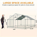 Chicken Coop with Winter Wrap Cover, Walk-In Galvanized Metal Poultry Run with Lockable Door for Backyard Hens and Ducks, White Size Options