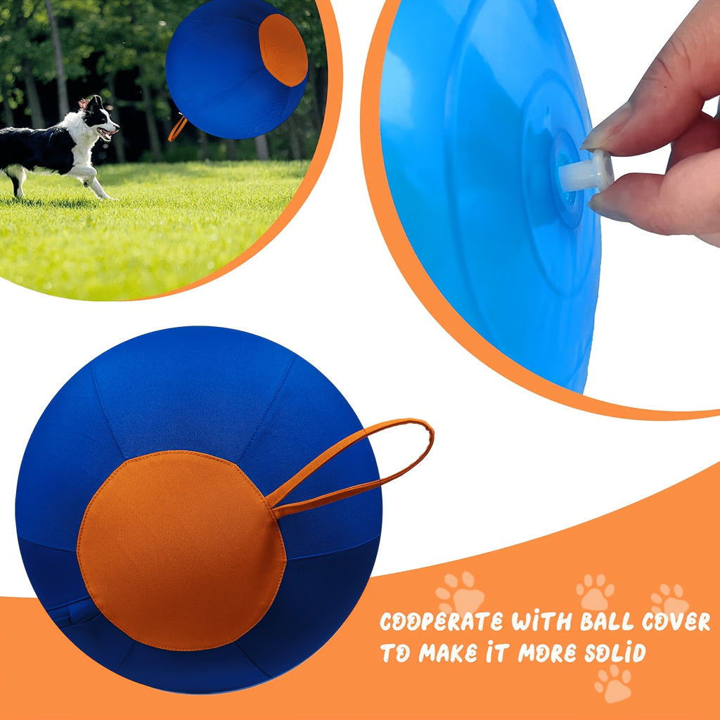 Herding Ball for Dogs with Handle and Air Pump, Large Inflatable Outdoor Training Toy for Australian Shepherds, Border Collies and Backyard Play