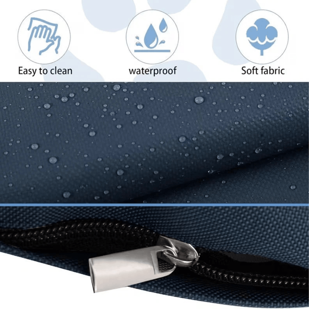 Dog Bed Cushion Cover with Zipper, Soft Washable Water-Repellent Pet Bedding Case in Grey, Black or Navy with Medium to Extra Large Size Options