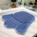 Cat Self Grooming Brush in Blue, Wall-Mounted Massage Scratching Board for Loose Fur Care, Space-Saving Everyday Pet Groomer for Indoor Cats