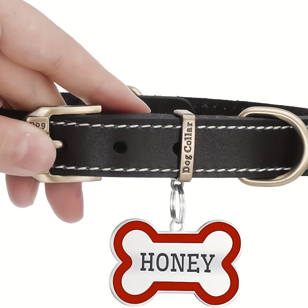 Personalized Metal Pet Tag for Dogs and Cats, Single Engraved Name ID Tag in Seven Colors for Everyday Identification and Pet Parent Gifts
