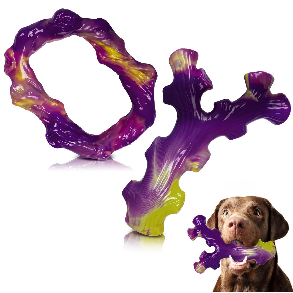 Tough Dog Chew Toy Set for Medium and Large Dogs, Textured Nylon Chewing Toys in 2-Piece or 3-Piece Bone Pack Options for Supervised Play